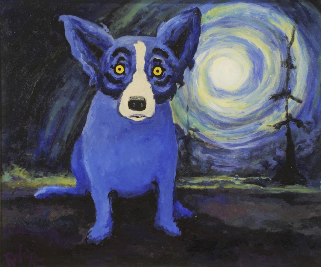 George Rodrigue (1944-2013) Blue Moon Over Me, 1991 Oil on canvas Gift of Mr. and Mrs. George Moses.